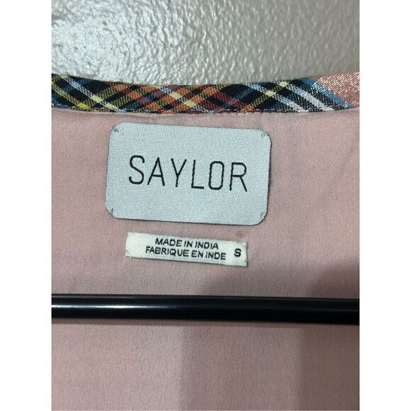 NWT SAYLOR Ilene Metallic Plaid Peplum Cottagecore Top Women's Small - Picture 4 of 14